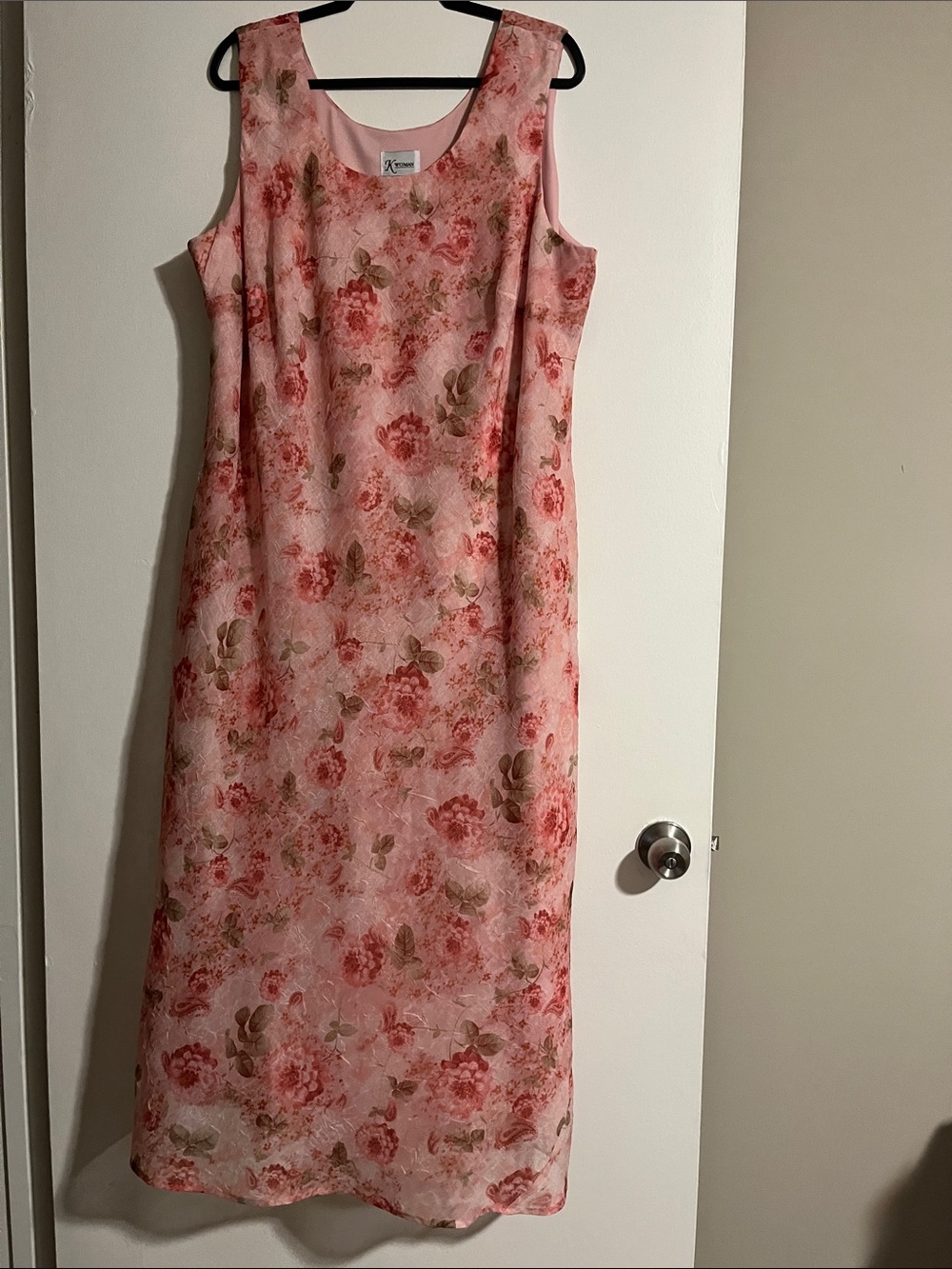 Pink Floral Maxi Dress with a pink slip underneath